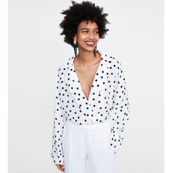 ZARA Polka Dot Bodysuit - Picture 4 of 7